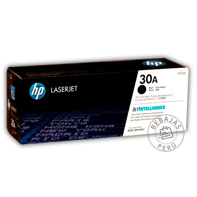Toner HP CF230A 30A Negro Original para LaserJet Pro M203 y M227
