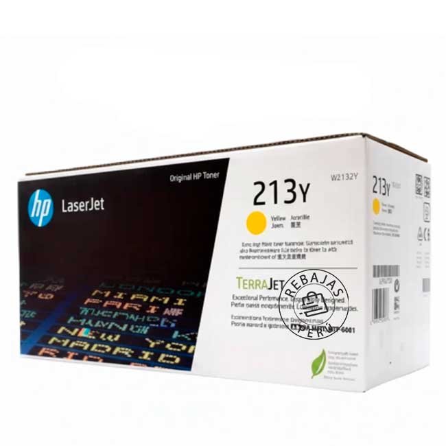Tóner HP W2132Y 213Y Yellow Original de Alto Rendimiento 12,000 Páginas para LaserJet Enterprise