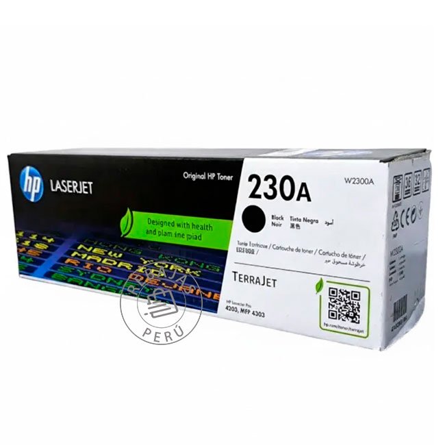 Toner HP W2300A 230A Negro Original para Color LaserJet Pro 4203 4303