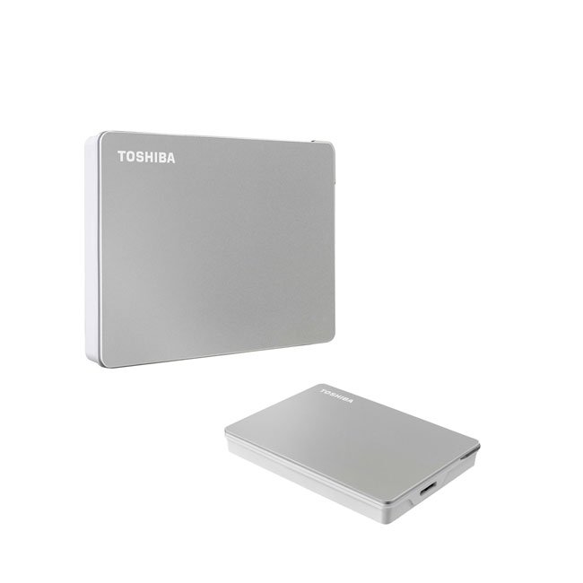 Disco Duro Externo Toshiba Canvio Basics 2TB USB 3.2 Plata – Portátil, Rápido y Elegante