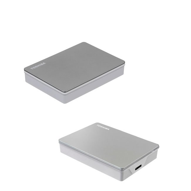 Disco Duro Externo Toshiba Canvio Basics 4TB USB 3.2 Plata – Portátil, Rápido y Elegante