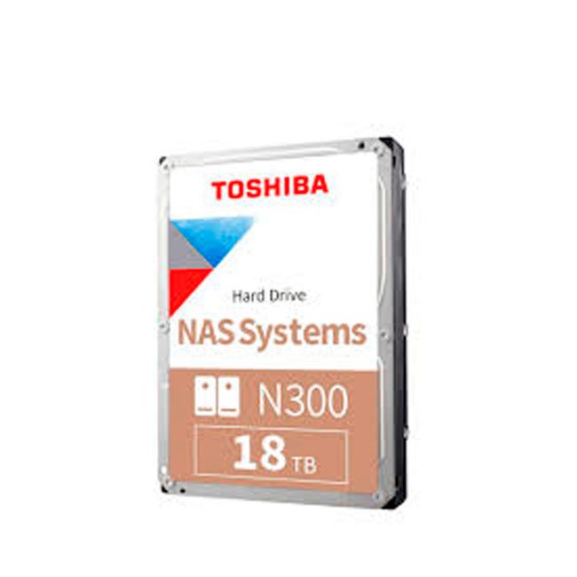 Disco Duro Toshiba N300 NAS 18TB 7200RPM, SATA 6Gb/s, 512MB Caché, 3.5" – Alta Fiabilidad 24/7 para Servidores y RAID