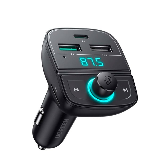 adaptador FM Bluetooth para Carro CD229 con Cargador USB y Ranura TF