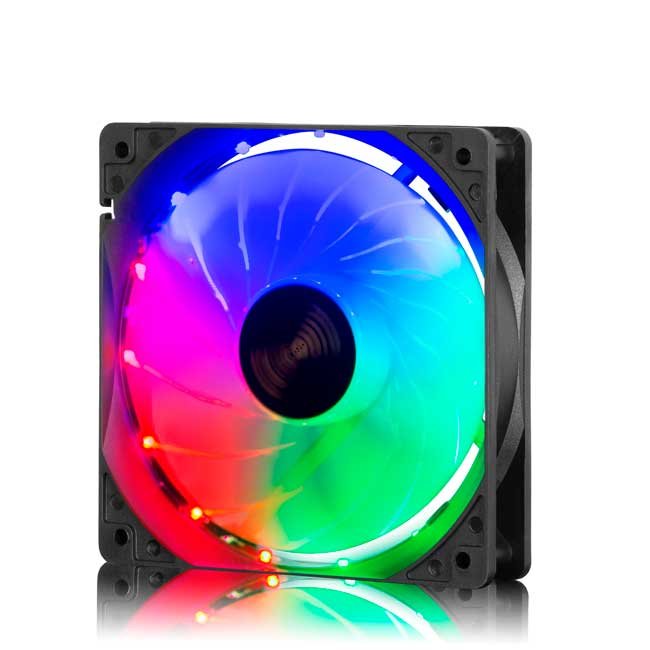 Ventilador Airboom Turbine Rainbow AB125 12cm 15 LED RGB con Conector 4 Pines Gamer