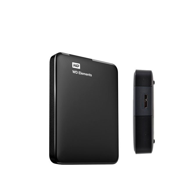 Disco duro externo Western Digital Elements Portable, 1 TB, USB 3.0, negro.