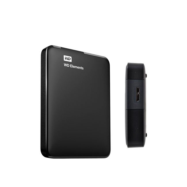 Disco duro externo Western Digital Elements Portable, 2 TB, USB 3.0, negro.