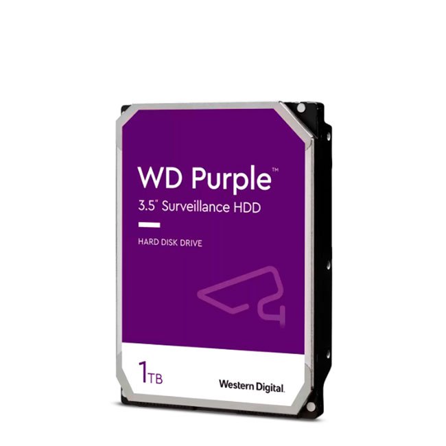 Disco duro Western Digital WD Purple, 1TB, SATA 6.0 Gb/s, 5400 RPM, 64MB Cache, 3.5".